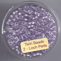 967105514 Glasperlen Twin Beads 2,5x5mm hellamethyst silbereinzug 12g