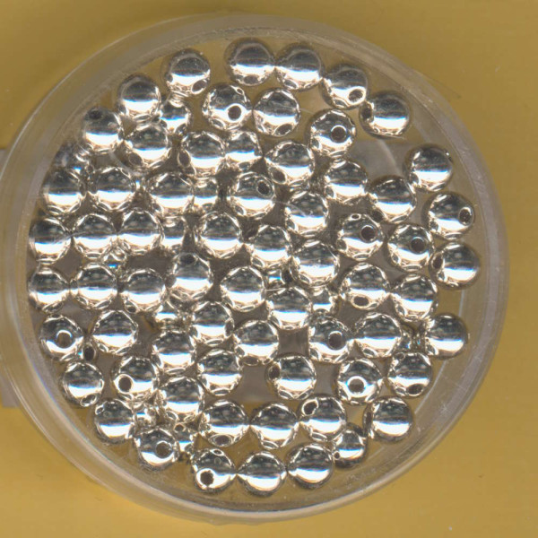 0710-04914 Wachsperlen 4mm silber metallic 80 Stück