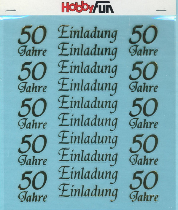 3452436 Hobby Design Sticker Einladung 50 Jahre gold