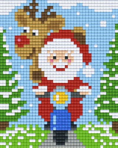 801391 Pixelhobby Klassik Set Weihnachtsmann mit Rentier auf Roller