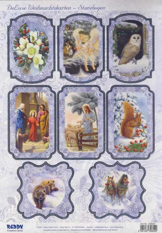 30604 Deluxe Stanzbogen Weihnachten Tiere Krippe