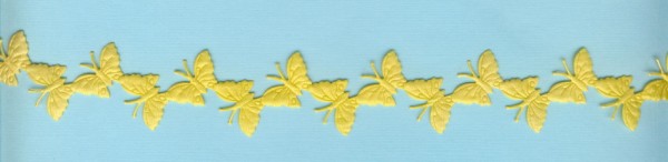 9320710 Dekoborte Schmetterlinge 25mm gelb 1m