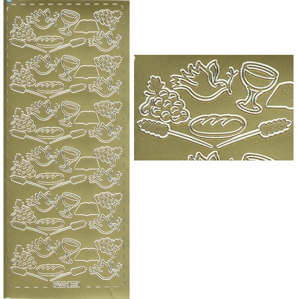pu339g Sticker Brot und Wein 3 gold