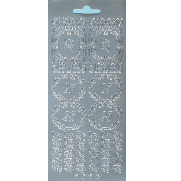 cl1026s Sticker 25 gerahmt silber