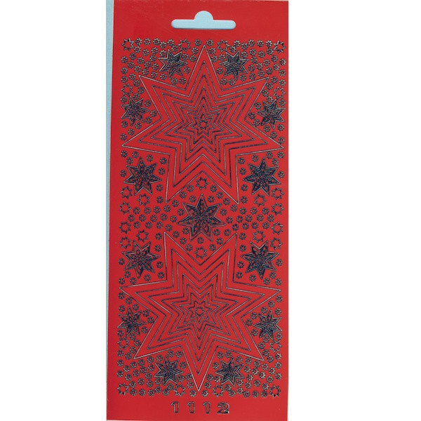 cl1112r Sticker Sterne 5 rot schwarz