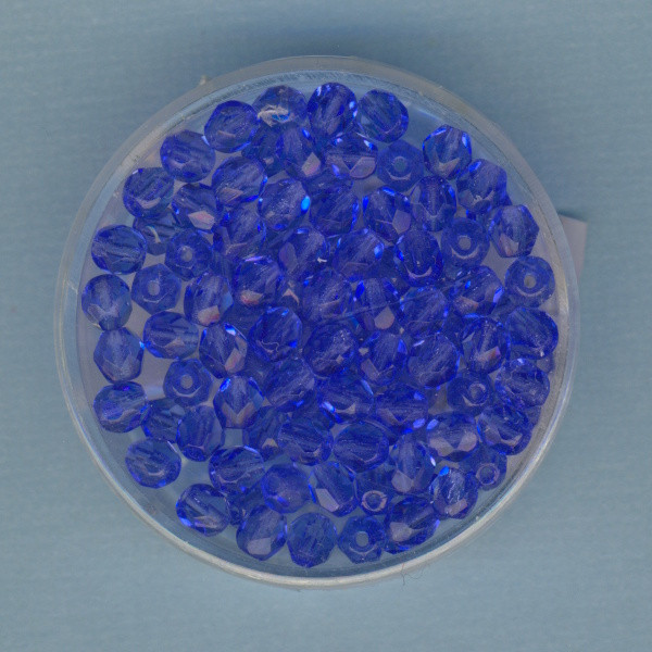4030050 Glasschliffperlen 4mm transparent safir 100 Stück
