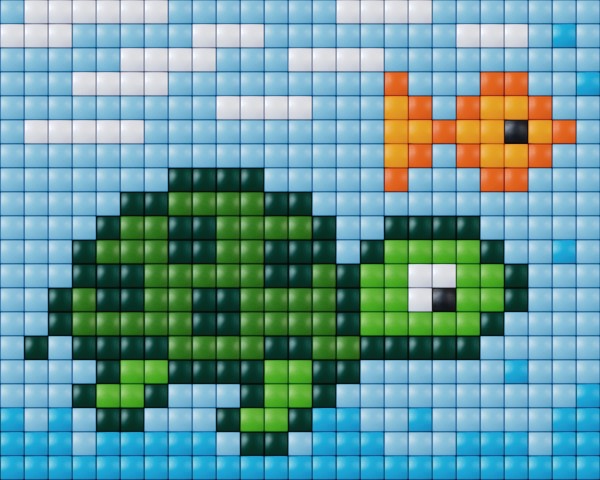Pixelhobby Bastelset XL Schildkröte und Fisch