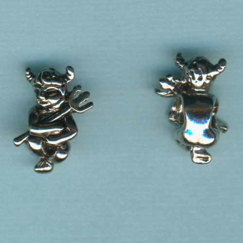 5964691 Metall Großlochperle Teufelchen 20mm altplatin
