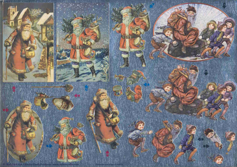 751310 Dufex 3D Stanzbogen A4 Weihnachtsmänner nostalgisch