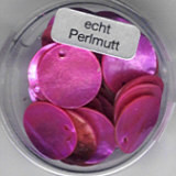 488315154 Perlmutt 1-Loch Ronde 15mm rosa