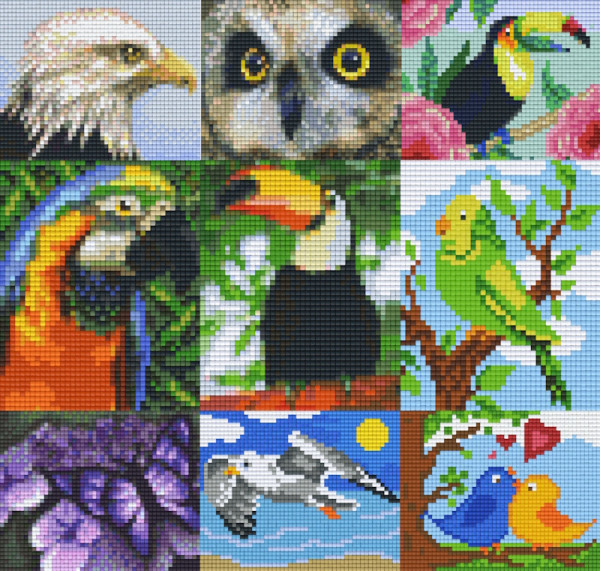 Pixelhobby Klassik Sets Tiere in der Luft mit 1 Basisplatte