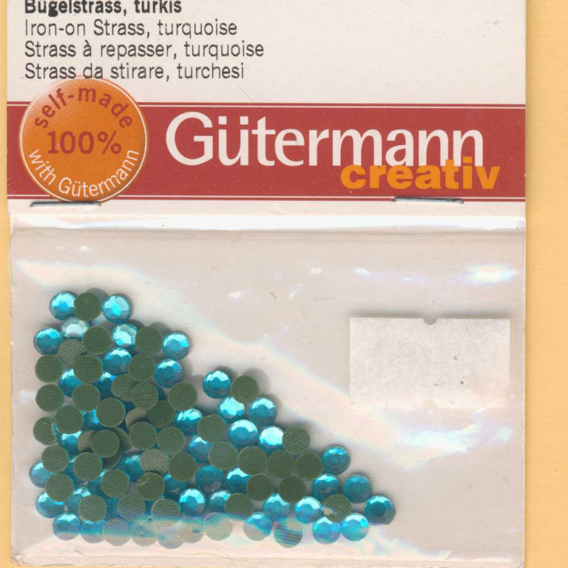 6164233 Bügelstrass 4mm türkis 100 Stück