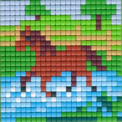 77652 Pixelhobby Set kleine Basisplatte Pferd 3
