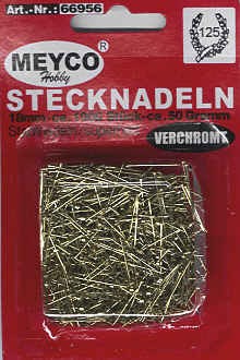 66956 Stecknadeln 18mm gelb verchromt 50g