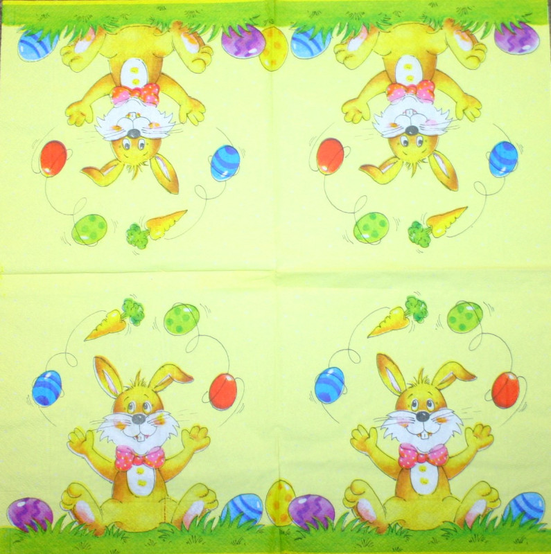 410050_Serviette-Osterhase-spielend