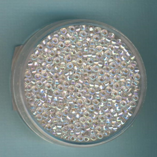 5901001 Miyuki-Rocailles 2,2mm kristall Silbereinzug AB 10g