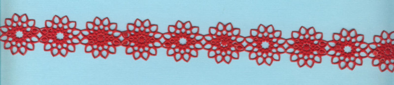 55579287 Dekobordüre Blumen 25mm klassikrot 1m