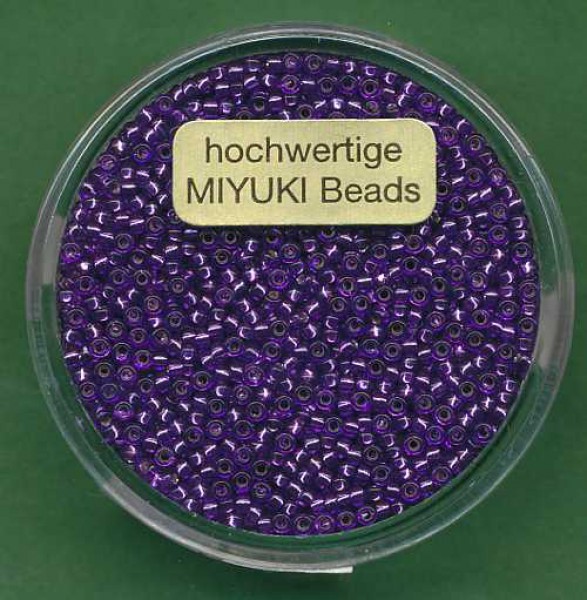 Miyuki Rocailles 1,5mm violett Silbereinzug