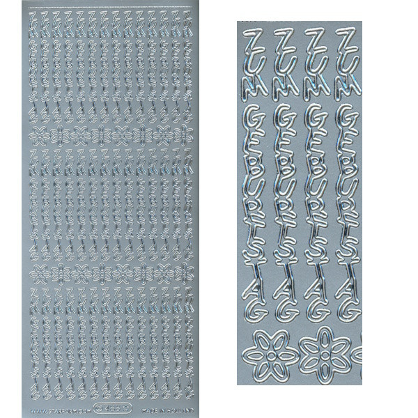 488s Sticker Zum Geburtstag 4 silber