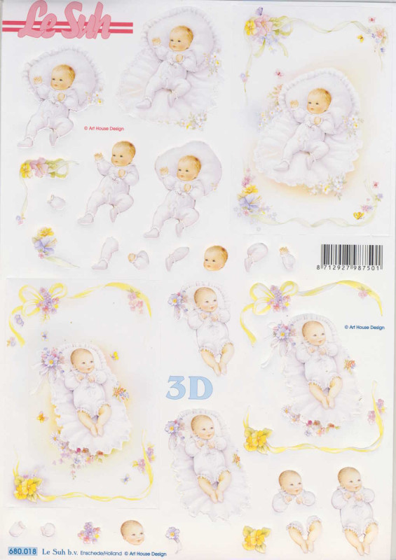 680018 3D Stanzbogen A4 Baby