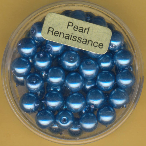 0760-06244 Glaswachsperlen 6mm blau 55 Stück