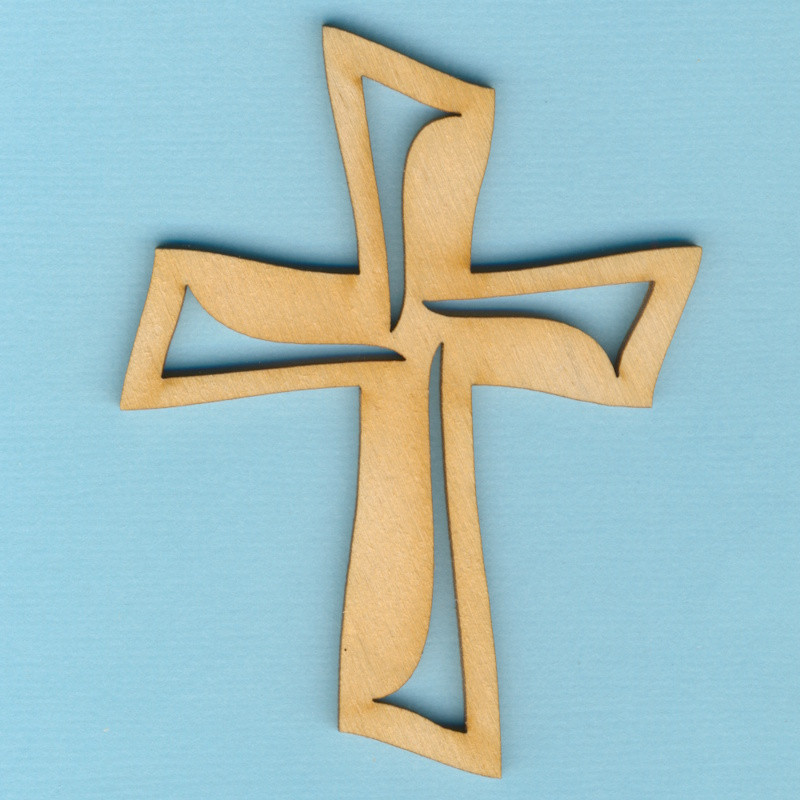 krh2380 Holz Deko Kreuz offen 8cm