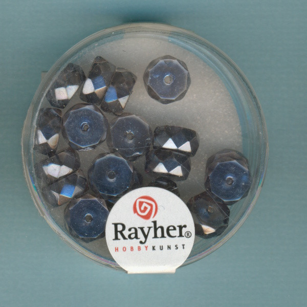 14463572 Rayher Glaswachsperlen Radl 4x8mm anthrazit 22 Stück
