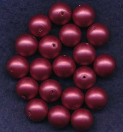 077010254 Glaswachsperlen 10mm rot matt 20 Stück