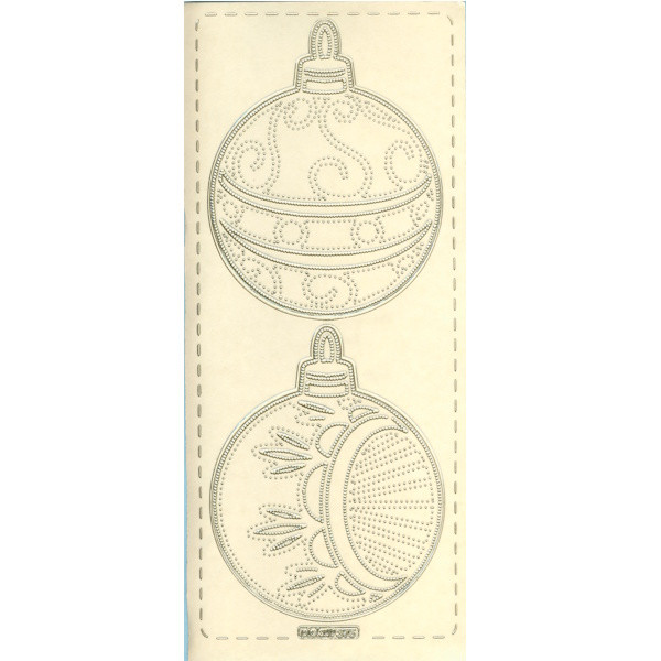 pu375g Sticker Weihnachtskugeln 3 gold transparent