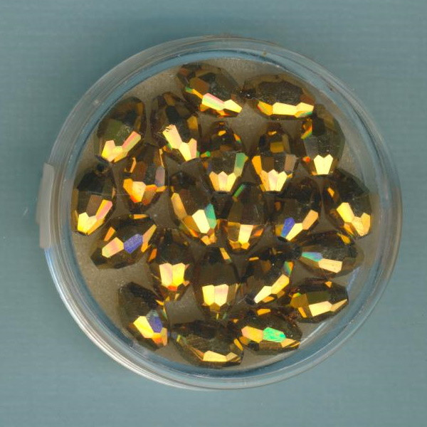5074-08934 Glasschliffperlen Oliven 6x8mm gold 24 Stück
