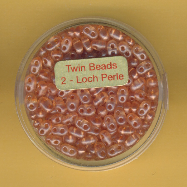 9671-05474 Glasperlen Twin Beads 2,5x5mm pfirsich pearl 12g