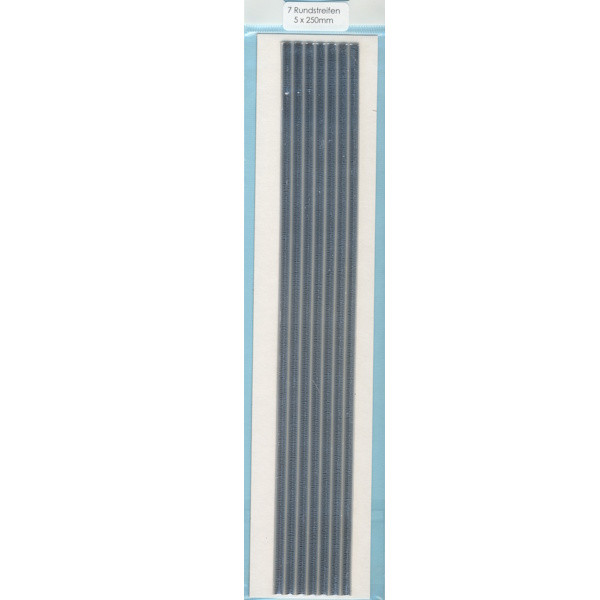 220215 Wachsstreifen rund 250 x 5mm silber 7 Stück