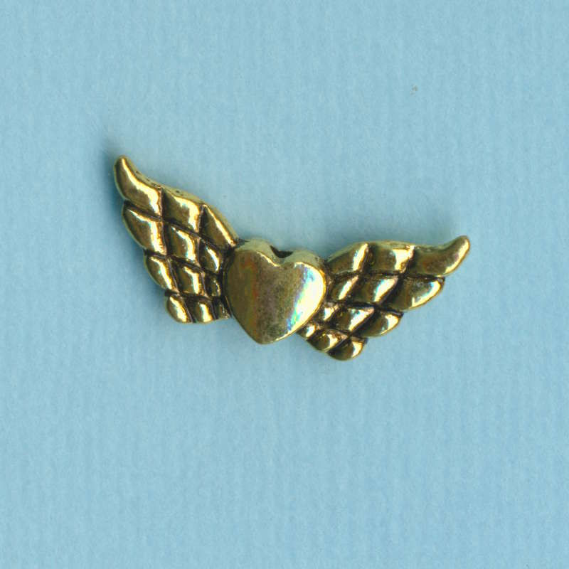 2480505 Metallzierteil Flügel Herz 23mm gold