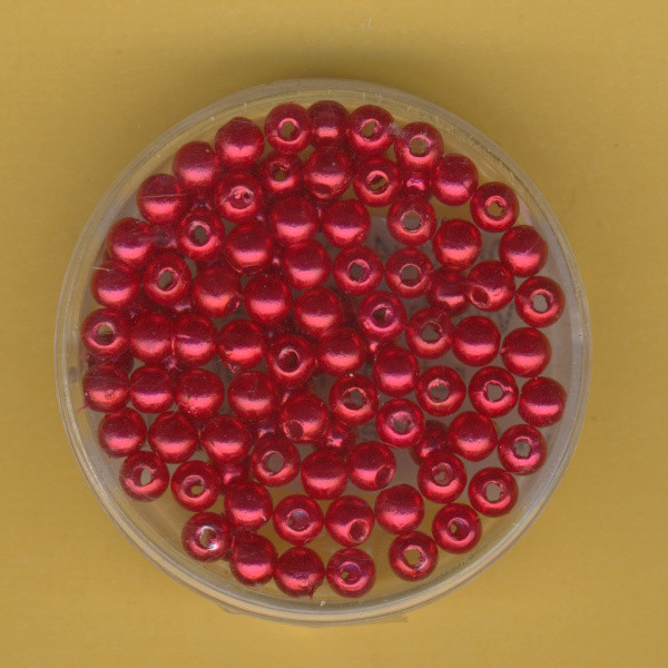 0800-04254 Wachsperlen 4mm rot 100 Stück in Dose