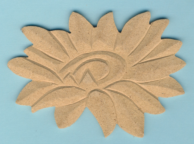 078680106 Holz Dekor Sonnenblume 13x9,5cm