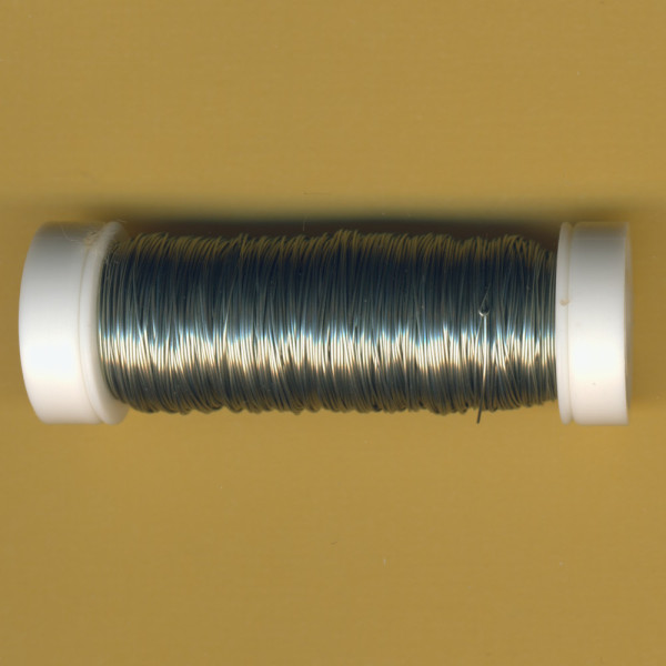 1225-3019 Schmuck Häkeldraht 0,3mm platin metallic 50m Spule in SB-Beutel