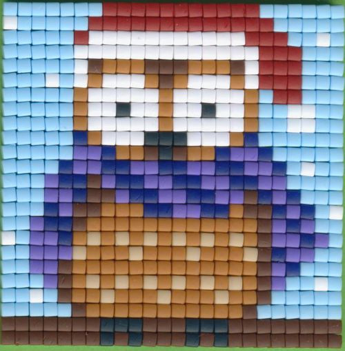 77642 Pixelhobby Set kleine Basisplatte Wintereule