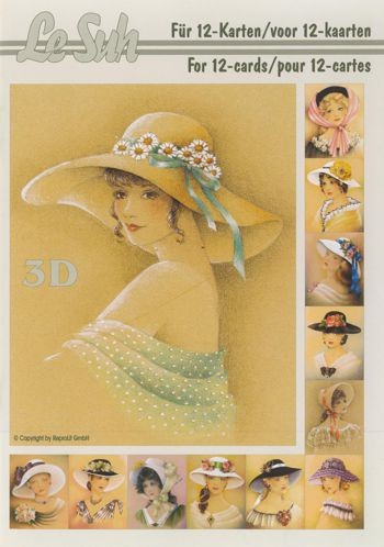 3D Motivbuch Damen mit Hut A5
