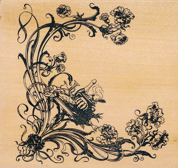 70380246 Holzstempel Blumenranke 9x9cm