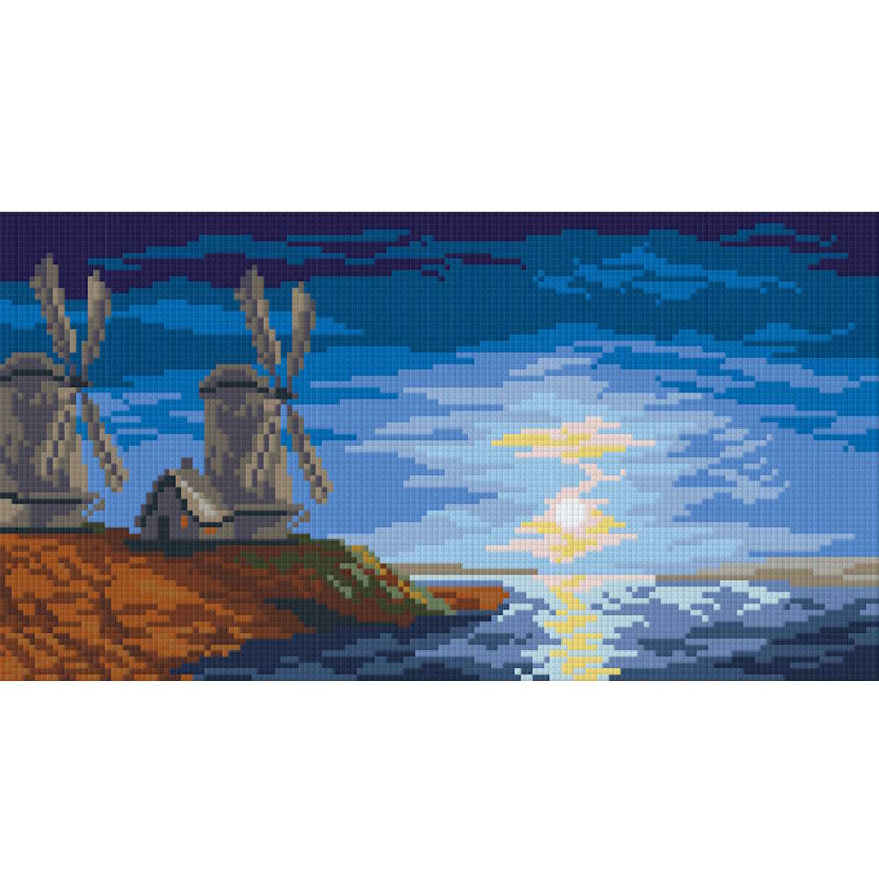 806037 Pixelhobby Klassik Set Sonnenuntergang blau