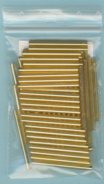 1021795 Glasperlen Stifte 30mm gold Silbereinzug 15g