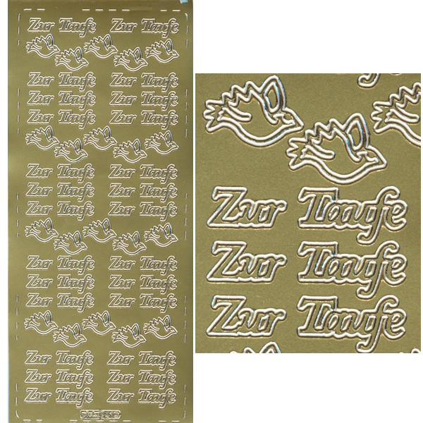 pu419g Sticker Zur Taufe 2 gold