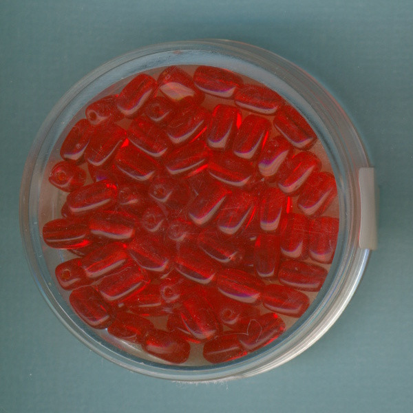 4846-06234 Glasperlen Oliven 6x4mm rot 70 Stück