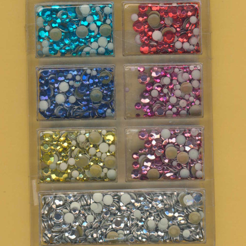 132-40 Aufbügelsteine 2-4mm bunt metallic 17g