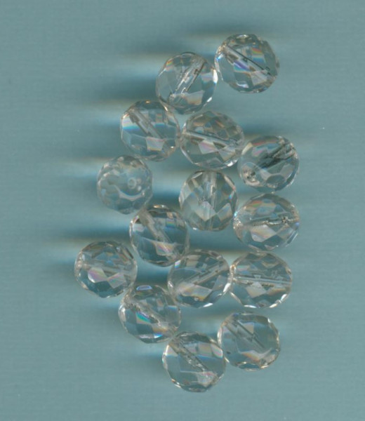 1000030 Glasschliffperlen 10mm kristall 15 Stück