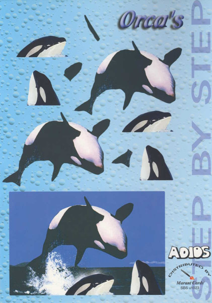 1023 3D Motivbogen A4 Orcas