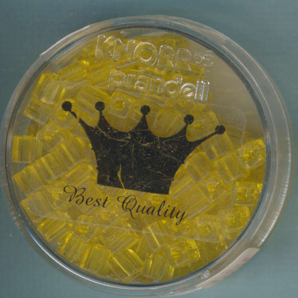 5531136 Glasperlen Würfel 4mm gelb transparent 15g