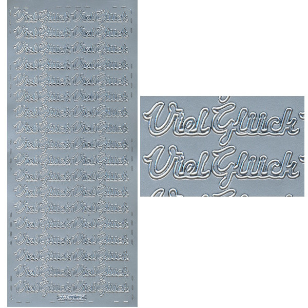 pu031s Sticker Viel Glück 3 silber