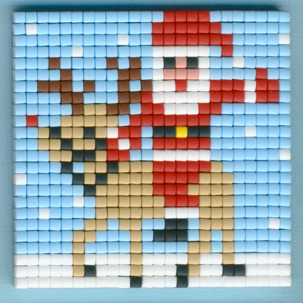 77677 Pixelhobby Set kleine Basisplatte Santa und Rudolph 2