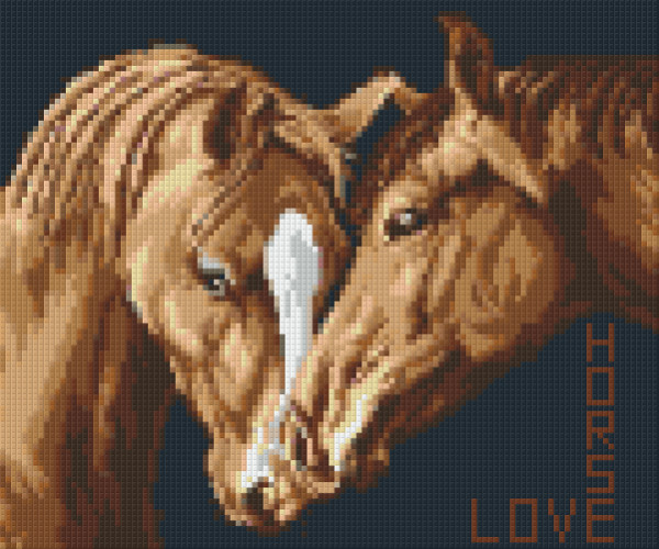 806061 Pixelhobby Klassik Set Zwei Pferde braun
